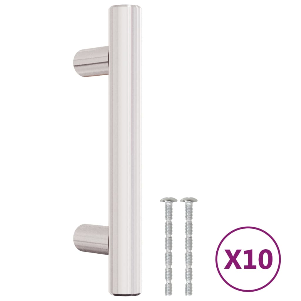 Vidaxl handvatten 10 st 64 mm roestvrij staal zilverkleurig