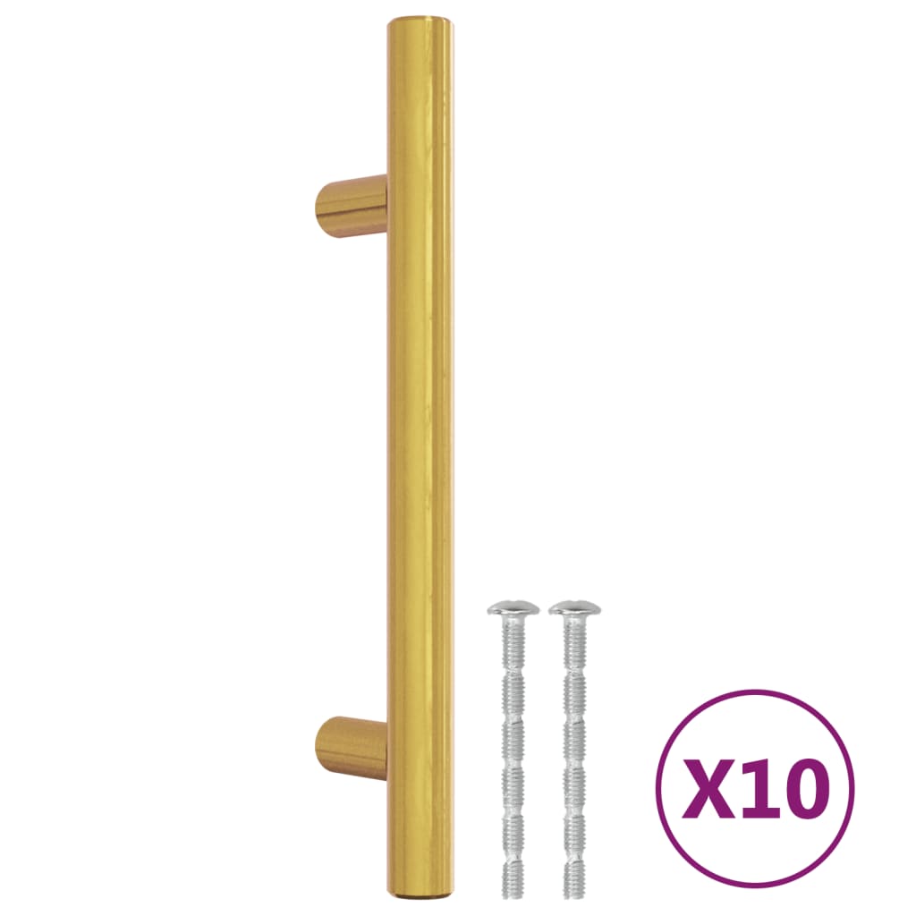 Vidaxl handvatten 10 st 96 mm roestvrij staal goudkleurig