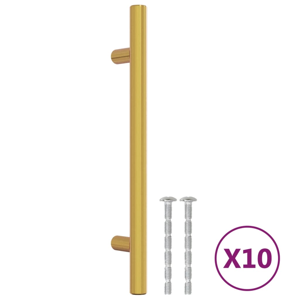 Vidaxl handvatten 10 st 128 mm roestvrij staal goudkleurig