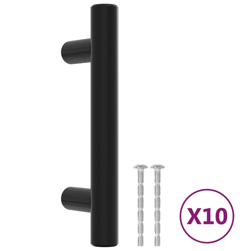 Vidaxl handvatten 10 st 64 mm roestvrij staal zwart