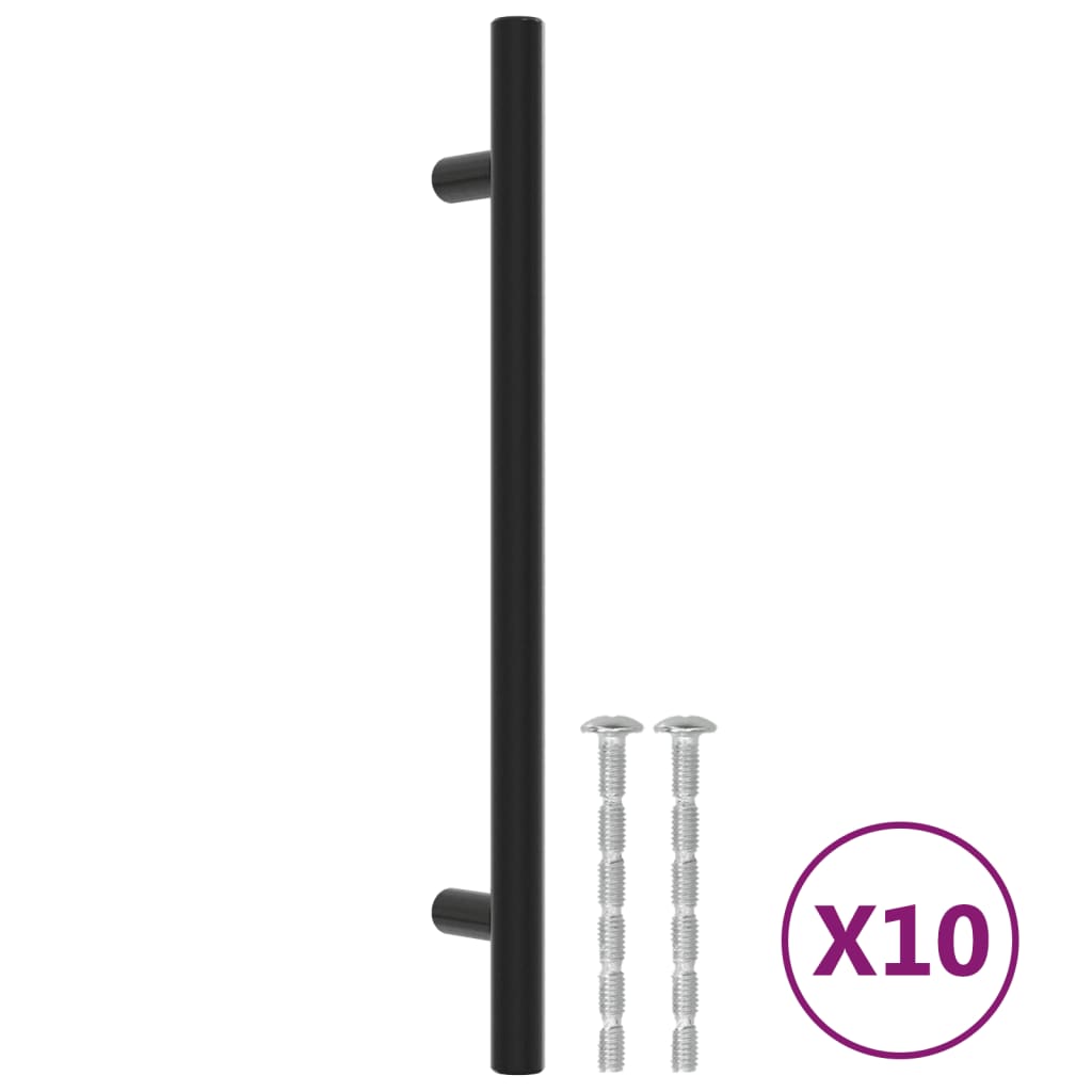 Vidaxl handvatten 10 st 160 mm roestvrij staal zwart