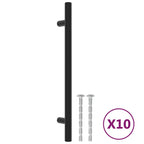 Vidaxl handvatten 10 st 160 mm roestvrij staal zwart