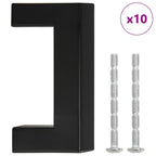 Vidaxl handvatten 10 st 64 mm roestvrij staal zwart