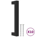 Vidaxl handvatten 10 st 128 mm roestvrij staal zwart