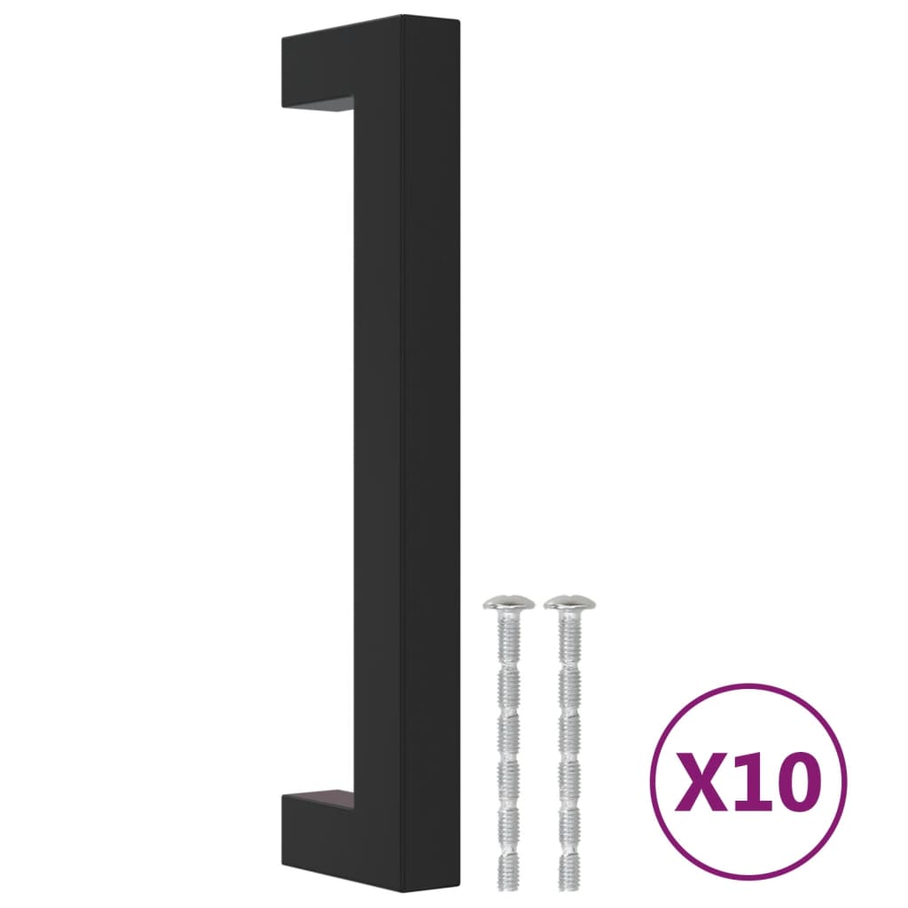 Vidaxl handvatten 10 st 128 mm roestvrij staal zwart