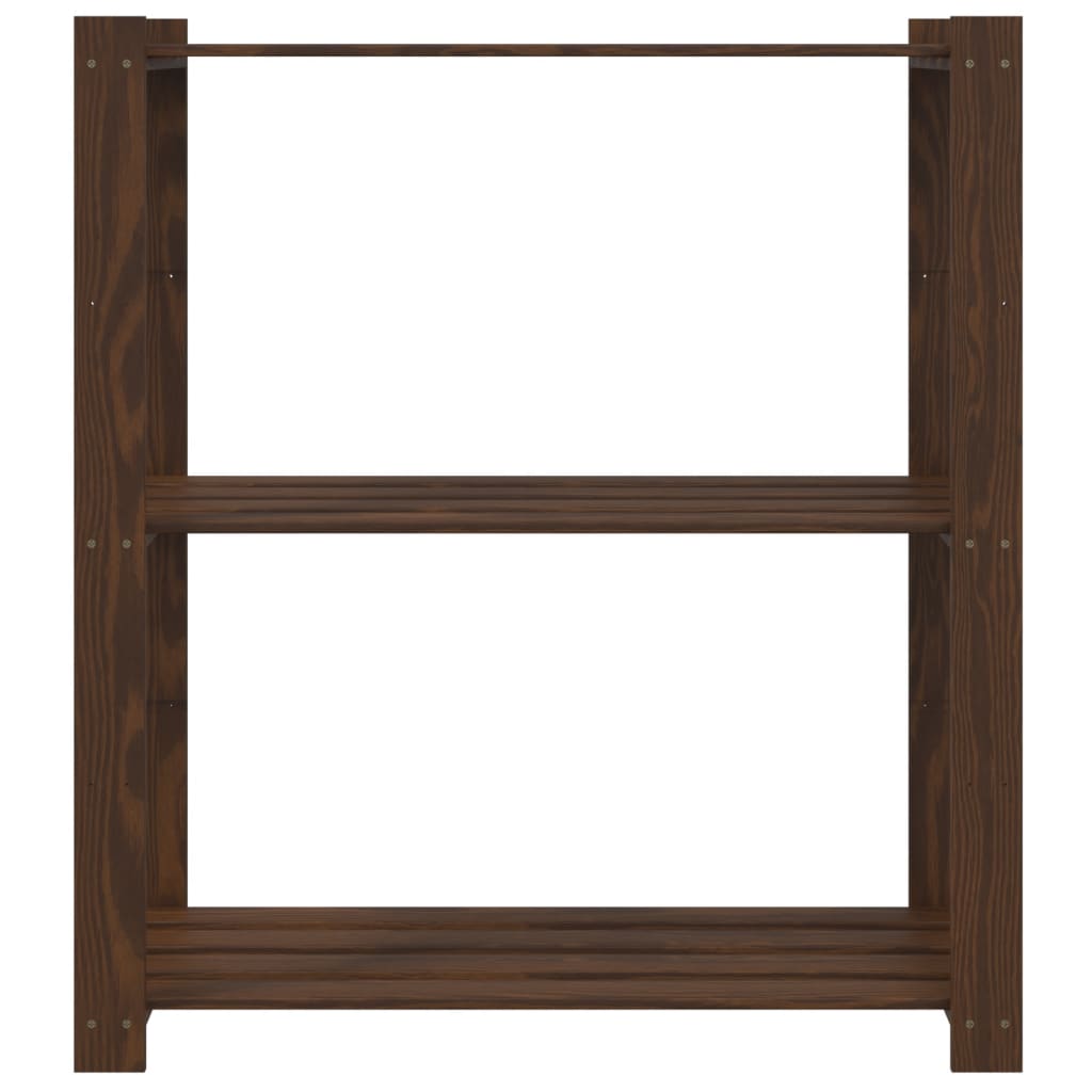 Vidaxl opbergrek 3-laags 80x38x90 cm massief grenenhout bruin