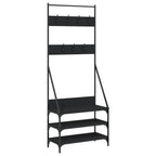 Vidaxl kledingrek met schoenenrek 72x34x184 cm zwart
