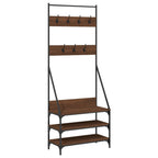 Vidaxl kledingrek met schoenenrek 72x34x184 cm bruin eikenkleur
