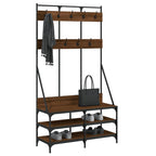Vidaxl kledingrek met schoenenrek 100x40x184 cm bruin eikenkleur
