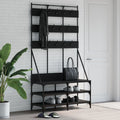 Vidaxl kledingrek met schoenenrek 100x40x184 cm zwart