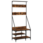 Vidaxl kledingrek met schoenenrek 80x40x184 cm gerookt eikenkleurig