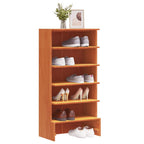 Vidaxl schoenenkast 52x30x104 cm massief grenenhout wasbruin