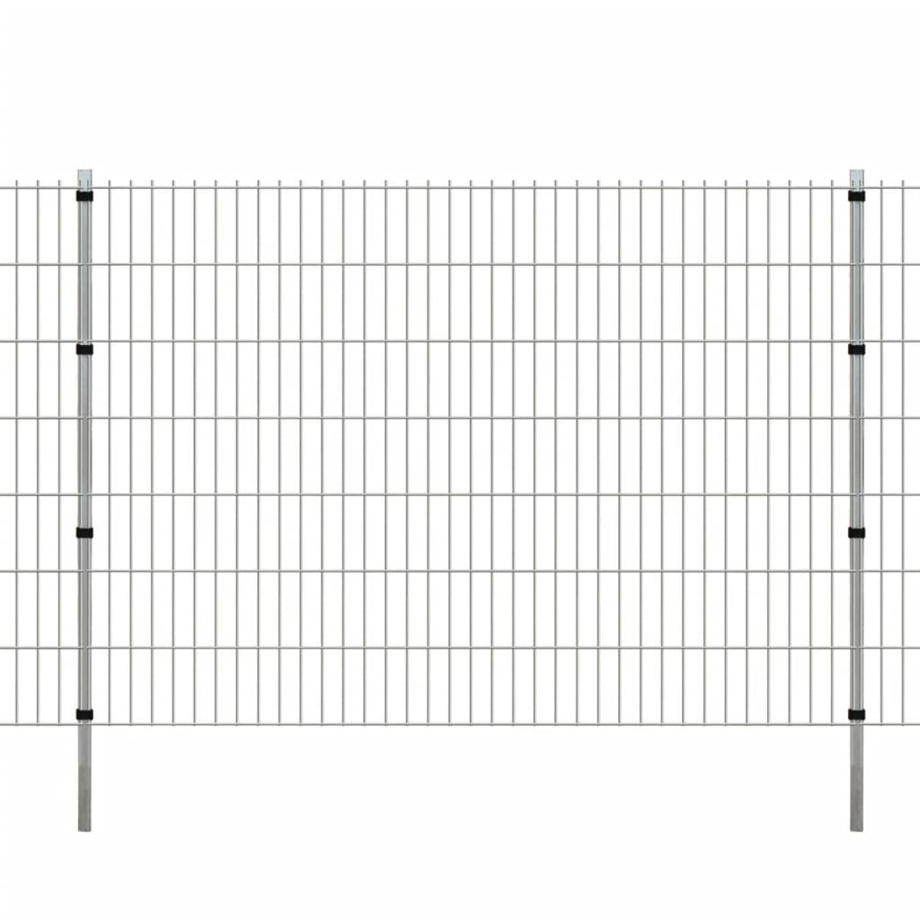 VidaXL Schuttingpalen 10 st 200 cm gegalvaniseerd staal zilverkleurig