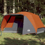 Vidaxl tent met luifel 4-persoons waterdicht grijs en oranje