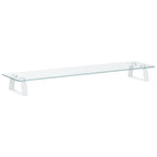 Vidaxl monitorstandaard 80x20x8 cm gehard glas en metaal wit