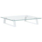 Vidaxl monitorstandaard 40x35x8 cm gehard glas en metaal wit
