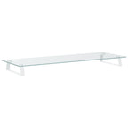 Vidaxl monitorstandaard 100x35x8 cm gehard glas en metaal wit