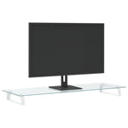 Vidaxl monitorstandaard 100x35x8 cm gehard glas en metaal wit