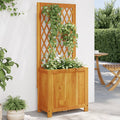 Vidaxl plantenbak met latwerk 55x29,5x132 cm massief acaciahout