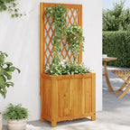 Vidaxl plantenbak met latwerk 55x29,5x132 cm massief acaciahout