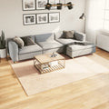Vidaxl vloerkleed huarte laagpolig zacht wasbaar 200x280 cm beige