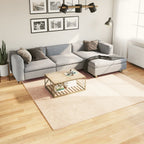 Vidaxl vloerkleed huarte laagpolig zacht wasbaar 240x240 cm beige