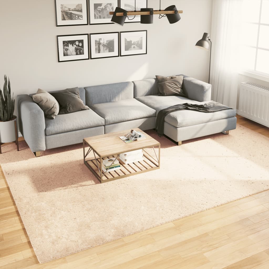 Vidaxl vloerkleed huarte laagpolig zacht wasbaar 240x340 cm beige