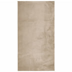 Vidaxl vloerkleed huarte laagpolig zacht wasbaar 60x110 cm zandkleurig