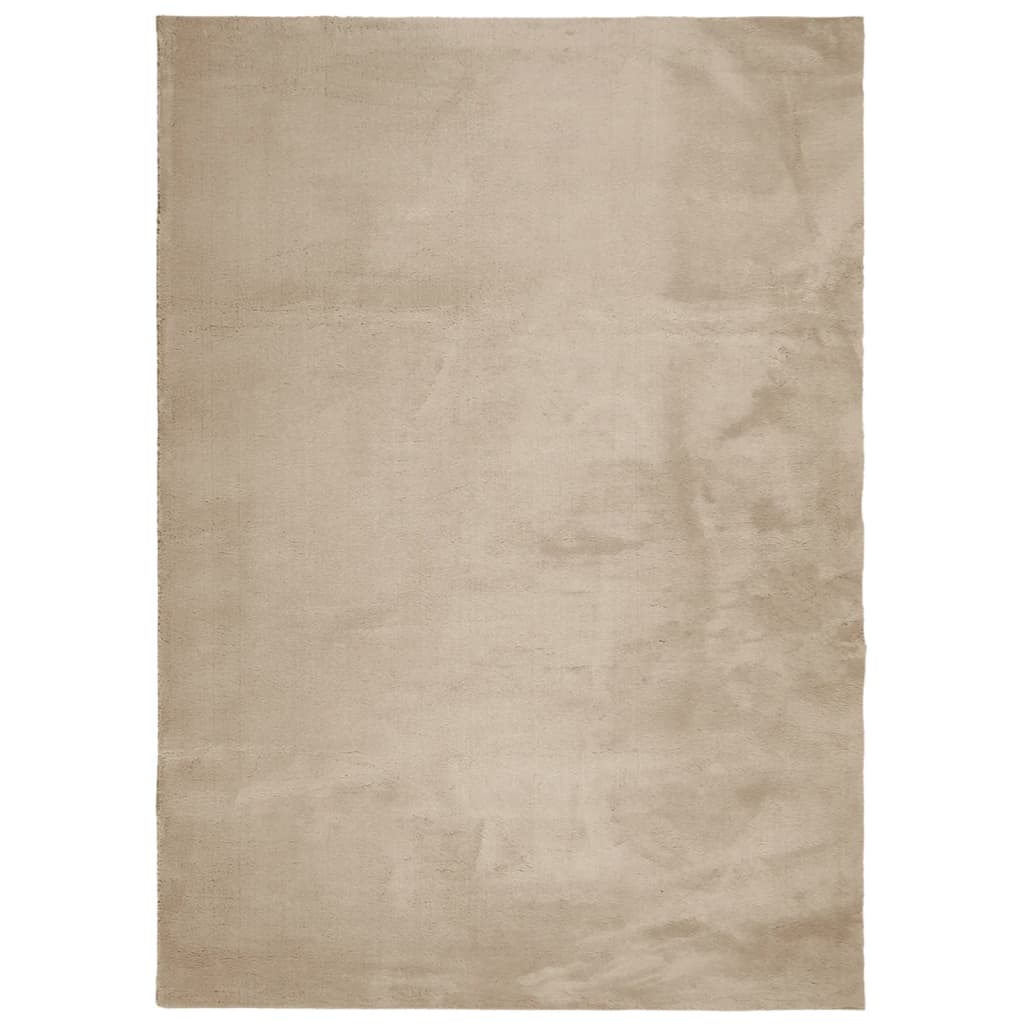 Vidaxl vloerkleed huarte laagpolig zacht wasbaar 240x340cm zandkleurig