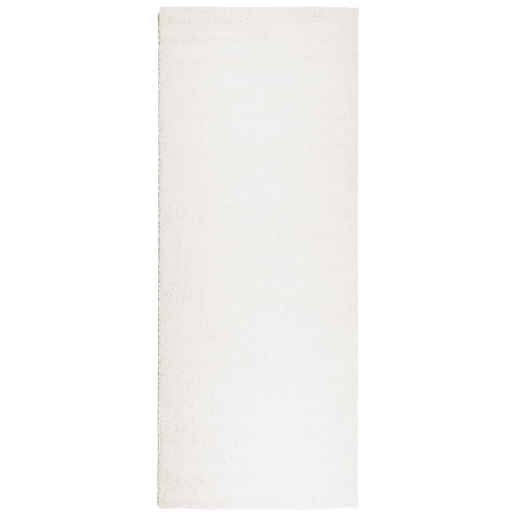 Vidaxl vloerkleed pamplona shaggy hoogpolig modern 80x200 cm crème