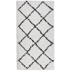 Vidaxl vloerkleed pamplona shaggy hoogpolig 60x110 cm crème en zwart