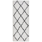 Vidaxl vloerkleed pamplona shaggy hoogpolig 80x200 cm crème en zwart