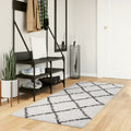 Vidaxl vloerkleed pamplona shaggy hoogpolig 80x200 cm crème en zwart