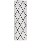 Vidaxl vloerkleed pamplona shaggy hoogpolig 80x250 cm crème en zwart