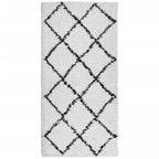 Vidaxl vloerkleed pamplona shaggy hoogpolig 100x200 cm crème en zwart