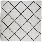 Vidaxl vloerkleed pamplona shaggy hoogpolig 160x160 cm crème en zwart