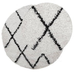 Vidaxl vloerkleed pamplona shaggy hoogpolig ø 200 cm crème en zwart