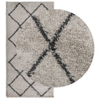 Vidaxl vloerkleed pamplona shaggy hoogpolig 100x200 cm beige antraciet