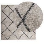 Vidaxl vloerkleed pamplona shaggy hoogpolig 240x240 cm beige antraciet