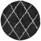Vidaxl vloerkleed pamplona shaggy hoogpolig ø 160 cm zwart en crème
