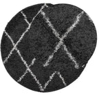 Vidaxl vloerkleed pamplona shaggy hoogpolig ø 160 cm zwart en crème