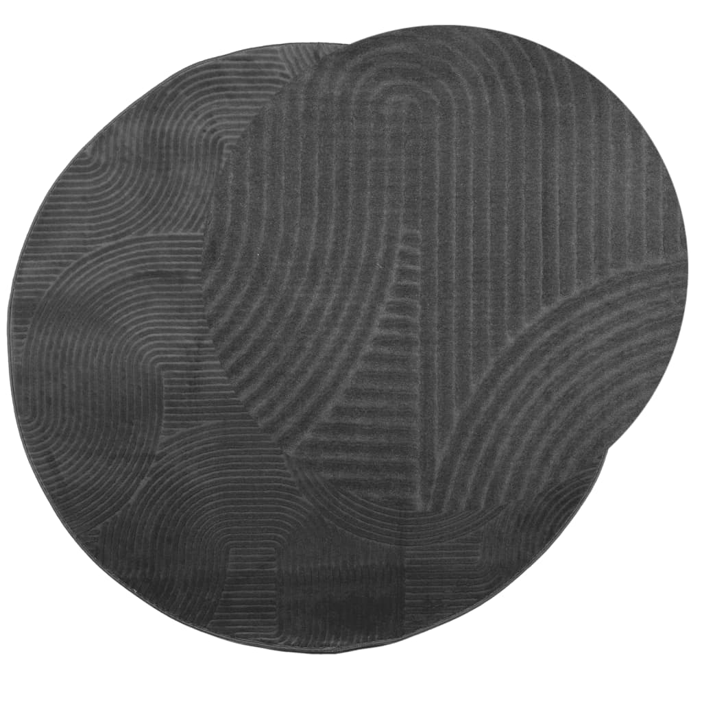 Vidaxl vloerkleed iza laagpolig scandinavisch ø 120 cm antraciet