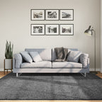 Vidaxl vloerkleed oviedo laagpolig 200x200 cm antracietkleurig