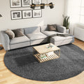 VidaXL Vloerkleed OVIEDO laagpolig Ø 280 cm antracietkleurig