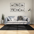 Vidaxl vloerkleed oviedo laagpolig 160x160 cm zwart