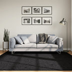 Vidaxl vloerkleed oviedo laagpolig 200x200 cm zwart