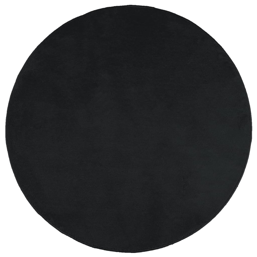 Vidaxl vloerkleed oviedo laagpolig ø 160 cm zwart