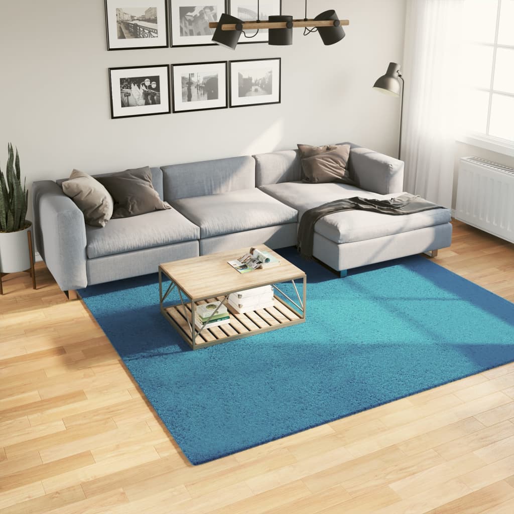Vidaxl vloerkleed oviedo laagpolig 240x240 cm turquoise