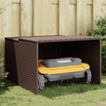 Vidaxl garage voor robotmaaier 86x90x52 57 cm poly rattan bruin