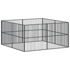 Vidaxl hondenkennel 8 panelen gepoedercoat staal zwart